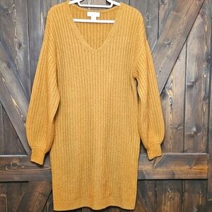 Rachel Parcell Oversized Long Balloon Sleeve Sweater Dress